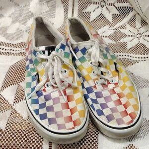 Vans rainbow check shoes